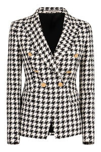 Houndstooth double breast blazer